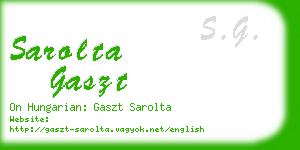sarolta gaszt business card
